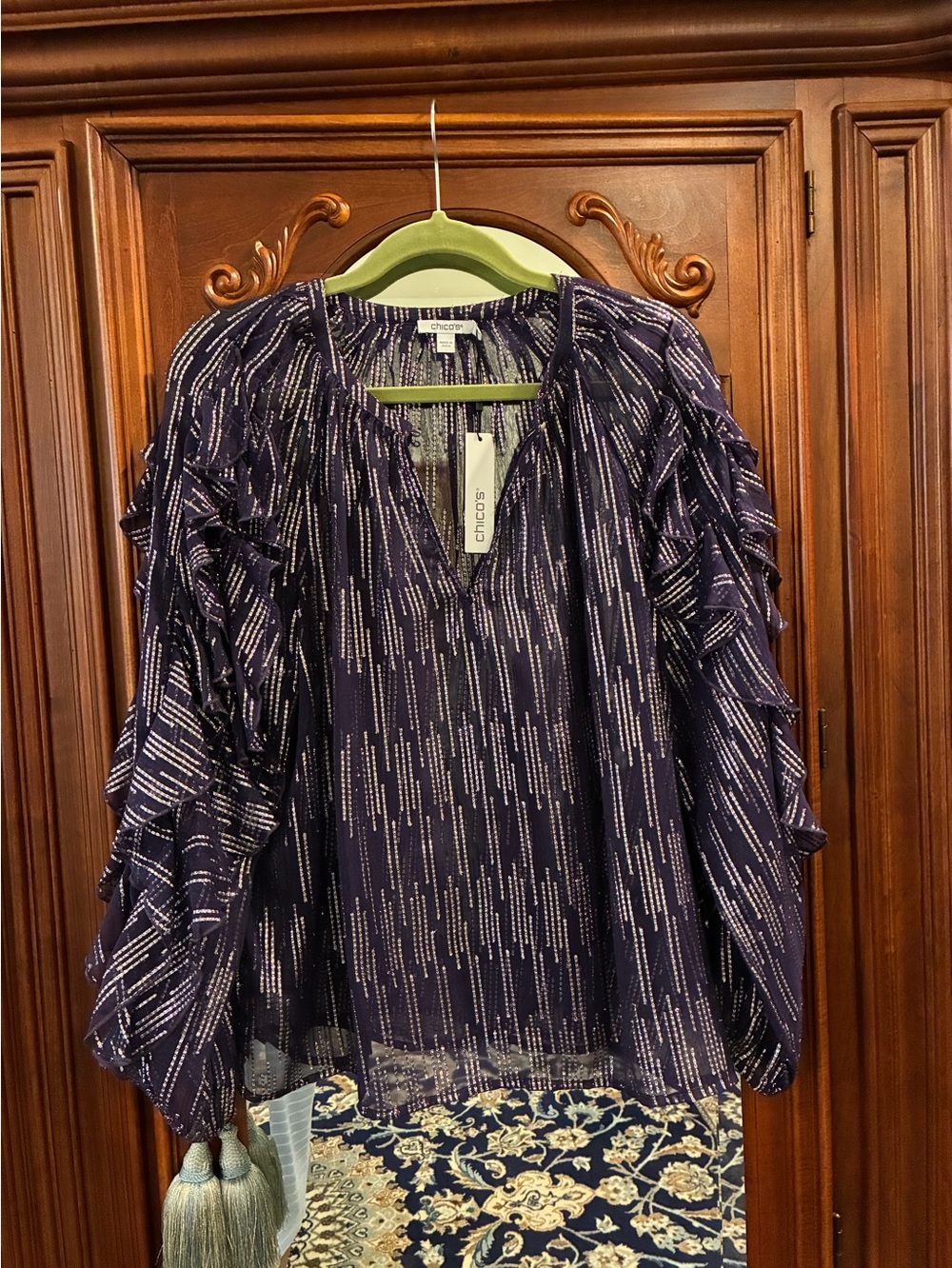 Chicos Lurex Fashion Top NWT